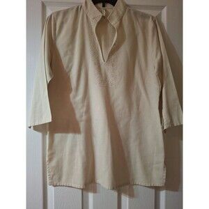 NOBLESSE Women's Beige Top Embroidered Size 12